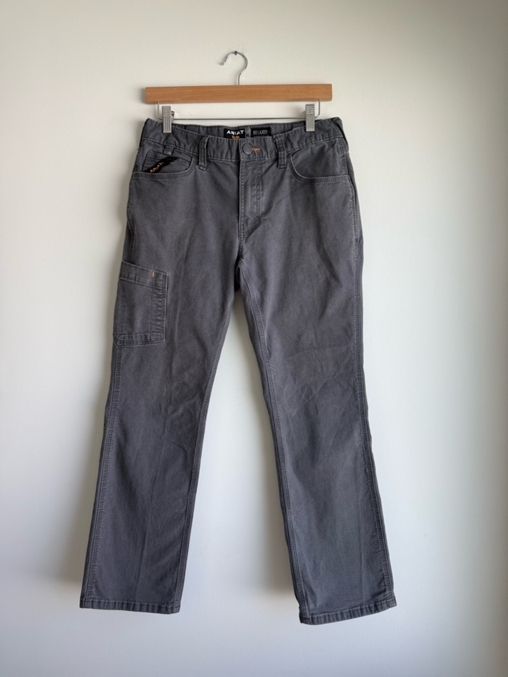 Ariat Rebar M4 Relaxed Straight Work Pants Gray Cargo Mens 30x30